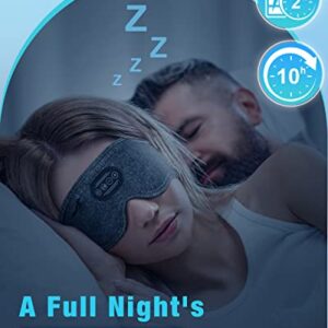 Sleep Headphones Bluetooth Sleeping Headband: 10Hrs Wireless Music Eye Mask with Soft Cozy Earbuds Comfortable Earphones for Side Sleepers (Small Size(C: 20"-22"))