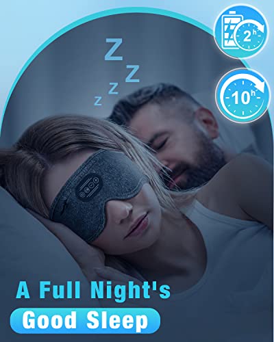 Sleep Headphones Bluetooth Sleeping Headband: 10Hrs Wireless Music Eye Mask with Soft Cozy Earbuds Comfortable Earphones for Side Sleepers (Small Size(C: 20"-22"))