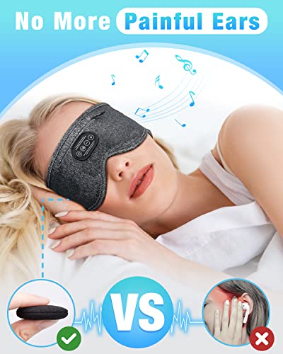 Sleep Headphones Bluetooth Sleeping Headband: 10Hrs Wireless Music Eye Mask with Soft Cozy Earbuds Comfortable Earphones for Side Sleepers (Small Size(C: 20"-22"))