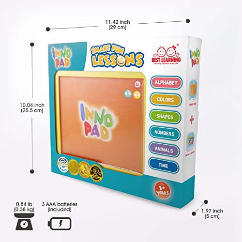 BEST LEARNING INNO PAD Smart Fun Lessons - Educational Tablet Toy to Learn Alphabet, Numbers, Colors, Shapes, Animals, Transportation, Time for Toddlers Ages 2 to 5 Years Old