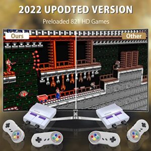 Retro Game Console HDMI,Retro Classic Game Console, Built-in 821 Game (Some are Repeated) Dual Control 8-Bit Handheld Game Player, HDMI Output, Plug and Play,Birthday Gifts Choice for Children/Adults