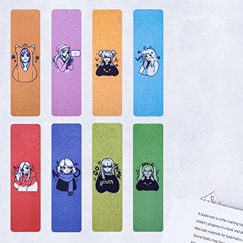 VEVMAX Bookmark for Book Lovers - Velvet Soft Touch Back Design - Liquid Glass Print Technology - Book Markers Gift for Kids, Women, Men - Anime Series Bookmarks (8-Pack)