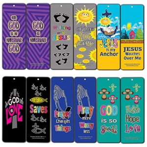 awesome god bookmarks for kids (12-pack) – vbs sunday school easter baptism – thanksgiving christmas rewards encouragement gift