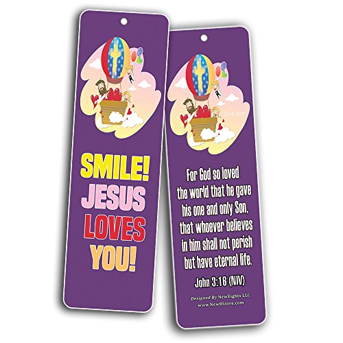 Bookmarks for Kids Children (60 Pack)- Animal Religious NIV Bible Cards - Lion Bee Frog Owl Sheep - John 3:16 Christian Gifts Wall Room Decor Homeschooling Scrapbooking Journal Art Craft