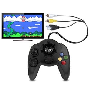 My Arcade Plug N Play TV Game Console: 220 Retro Style Games, Plugs Into TV, Battery or USB Powered, Ergonomic Controller Shape, Tactile Buttons