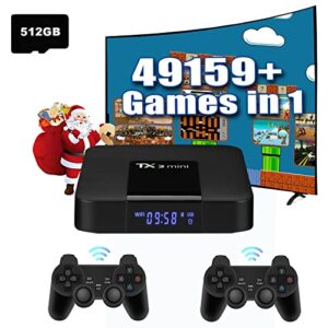 retro game console with built in 49,159 classic games, emulator console plug and play video games for tv, 110000+ free game resources, video game console compatible with mame/atari/psp etc, 4k hd