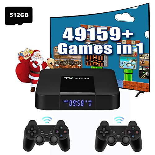 Retro Game Console with Built in 49,159 Classic Games, Emulator Console Plug and Play Video Games for TV, 110000+ Free Game Resources, Video Game Console Compatible with MAME/Atari/PSP etc, 4K HD