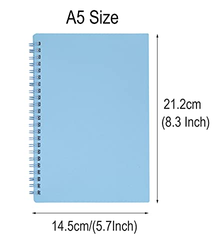 Spiral Notebook, 6 Pcs A5 Thick Plastic Hardcover 8mm Ruled 6 Color 80 Sheets -160 Pages Journals for Study and Notes (6 colors, A5 5.7" x 8.3"-Ruled)