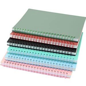 Spiral Notebook, 6 Pcs A5 Thick Plastic Hardcover 8mm Ruled 6 Color 80 Sheets -160 Pages Journals for Study and Notes (6 colors, A5 5.7" x 8.3"-Ruled)