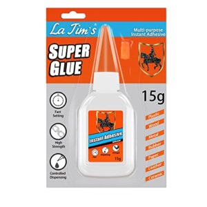 super glue, 15 gram, clear, dries in just 10 seconds, instant bond strong adhesive for plastic, wood, diy & crafts