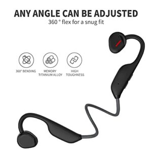 Open-Ear air Conduction Headphones, RockShine Wireless air Conduction Sports Headphones, Bluetooth 5.3 Lightweight sweatproof Sports Headphones, Suitable for Running, Cycling, (Black)