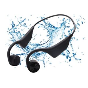 wallfire bone conduction headphone wireless bluetooth open- ear sport headphones for workouts and running built- in mic for hands- free calls