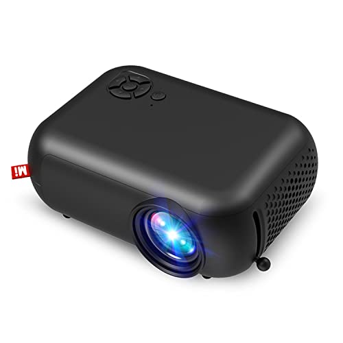 Huntooler Mini Projector, WiFi 1080P Supported Portable Projector - Movie Projector for Home Theater, Use Compatible with HDMI, USB, Laptop, iOS, and Android Phone.