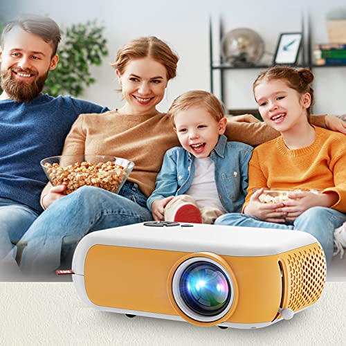 Huntooler Mini Projector, WiFi 1080P Supported Portable Projector - Movie Projector for Home Theater, Use Compatible with HDMI, USB, Laptop, iOS, and Android Phone.