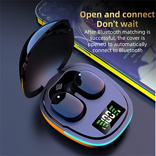 Wireless Bluetooth Headphones - LED Breathing Lamp Digital Display Earphones Waterproof Headphone 3D Stereo Sports Earbuds with Microphone Touch-Control Charging Bin Headset