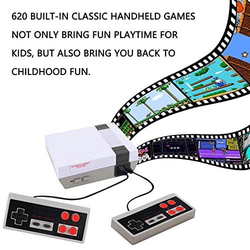 Retro Game Console Mini Classic Game System Built-in 620 Classic Video Games Plug and Play TV Games with 2X 4 Classic Edition Controller for Kids and Adults AV Output