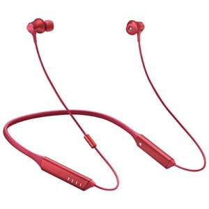 fiil driifter noise cancelling bass bluetooth neckband in-ear earphones, for sport gym running 11 hours playtime with sweatproof and lightweight foldable design, with built-in microphone for call, red