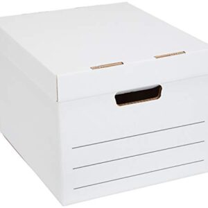 Amazon Basics Medium Duty Storage/Filing Boxes with Lid and Handles - Legal/Letter Size, 16.2 x 12.5 x 10.5 inches, 12-Pack