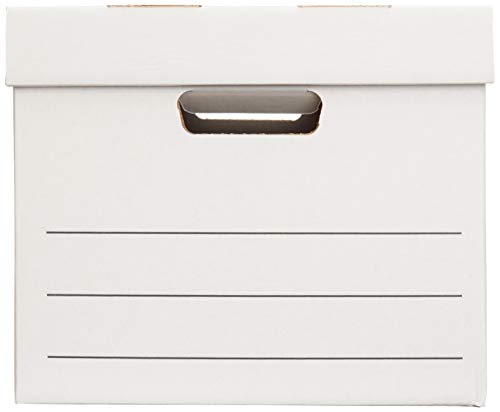 Amazon Basics Medium Duty Storage/Filing Boxes with Lid and Handles - Legal/Letter Size, 16.2 x 12.5 x 10.5 inches, 12-Pack