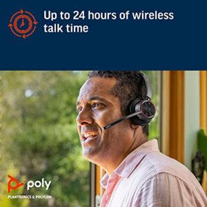 Poly - Voyager 4320 UC Wireless Headset + Charge Stand (Plantronics) - Headphones with Boom Mic - Connect to PC/Mac via USB-A Bluetooth Adapter, Cell Phone via Bluetooth - Works with Teams, Zoom &More