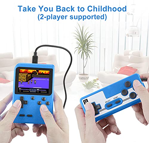 Retro Handheld Game Console, Portable Retro Video Game Console with 400 Classical FC Games 3.0-Inch Screen 1020mAh Battery Support for TV Connection and Two Players Valentines Day Gifts for Boys