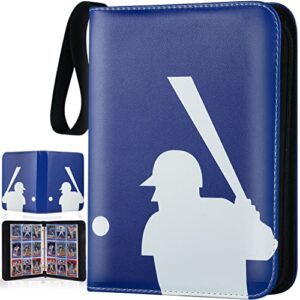 card binder 9 pocket, trading card binder with sleeves, baseball card binder, sports card binder collectible trading card albums fits 900 cards with 50 removable sleeves