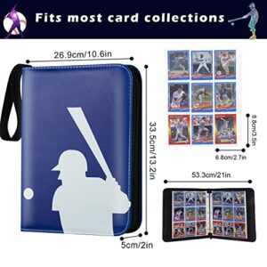 Card Binder 9 Pocket, Trading Card Binder with Sleeves, Baseball Card Binder, Sports Card Binder Collectible Trading Card Albums Fits 900 Cards with 50 Removable Sleeves