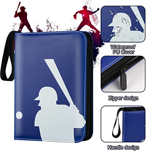 Card Binder 9 Pocket, Trading Card Binder with Sleeves, Baseball Card Binder, Sports Card Binder Collectible Trading Card Albums Fits 900 Cards with 50 Removable Sleeves