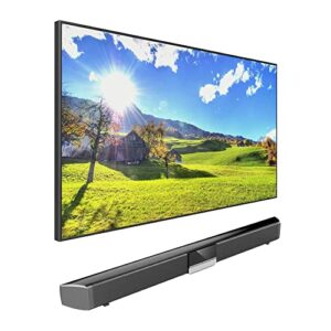 kuvavision true 1500 nits 49 inch 4k uhd hdr full shade sun readable smart outdoor tv with hdmi, usb, wifi, 40w sound bar and wall mount, black