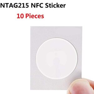Timeskey NFC 10PCS NTAG 215 NFC Stickers NTAG215 NFC Tags 100% Compatible with TagMo and Amiibo, 504 Bytes Memory Fully Programmable