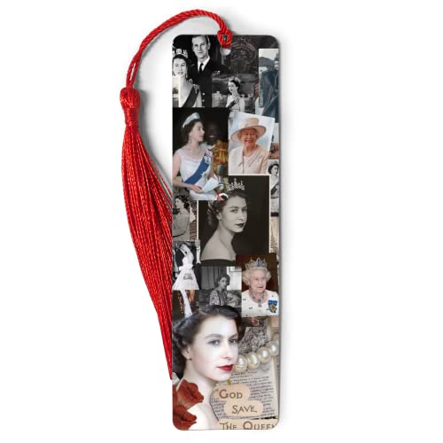 Bookmarks Metal Ruler Queen Measure Elizabeth Bookography Bookworm Reading Tassels for Book Bibliophile Gift Reading Christmas Ornament Markers