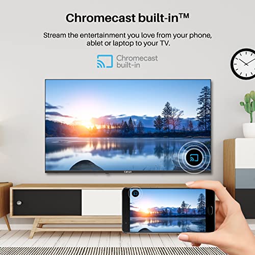 Caixun TV 40 inch 1080p FHD Smart Android TV with Chromecast Built-in, HDMI, USB (HDMI Cable Included - EC40V2FA)
