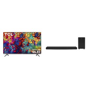 tcl 65-inch 6-series 4k uhd dolby vision hdr qled roku smart tv – 65r635, 2021 model alto 8 plus 3.1.2 channel dolby atmos sound bar