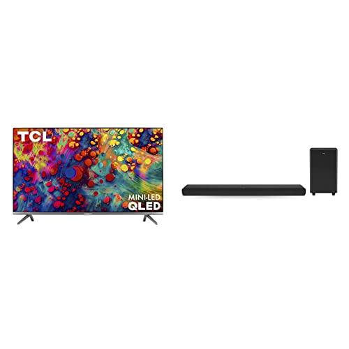 TCL 65-inch 6-Series 4K UHD Dolby Vision HDR QLED Roku Smart TV - 65R635, 2021 Model Alto 8 Plus 3.1.2 Channel Dolby Atmos Sound Bar