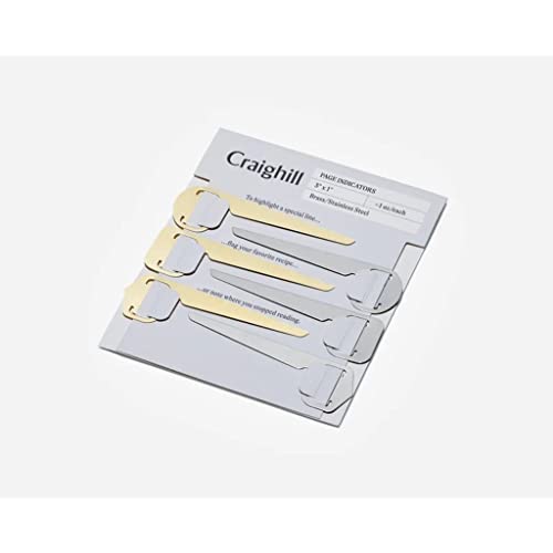 Craighill Page Indicator | Brass & Stainless Steel | 1 oz | Keep Track of Where You Left Off with A Stylish, Long-Lasting Replacement for Neon Stickers