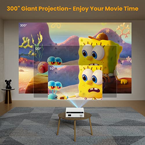 TOPVISION LIFE Projector Native 1080P Projector with Bag, 9800L Full HD Portable Movie Projector for Outdoor Use, Home Projector Compatible with TV Stick, HDMI, VGA, USB, Smartphone