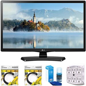 lg 24″ class 23.6″ diag hd 720p led tv (24lj4540) with 2x 6ft high speed hdmi cable, screen cleaner for led tvs & stanley 6-outlet surge adapter with night light