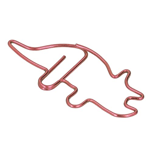 Pssopp 100Pcs Animal Shaped Paperclip, Dinosaur Shaped Coated Paper Clips Bookmark Clips Office Supplies for Document