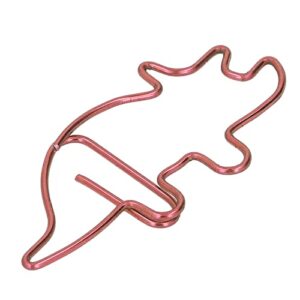 Pssopp 100Pcs Animal Shaped Paperclip, Dinosaur Shaped Coated Paper Clips Bookmark Clips Office Supplies for Document