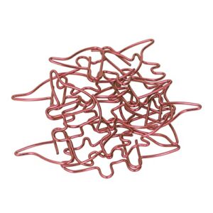 Pssopp 100Pcs Animal Shaped Paperclip, Dinosaur Shaped Coated Paper Clips Bookmark Clips Office Supplies for Document