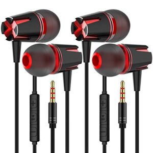 earphones, 2pack in-ear wired headphones gwawg with high sensitivity microphone,subwoofer headphones compatible with most devices with 3.5mm earphonesjack