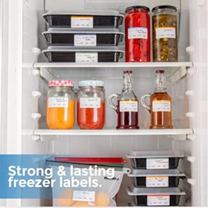 100 Freezer Labels Easy Peel Off - Color Coding Frozen Food Label Holders Stickers That Leave No Sticky Residue After Use, Jar Labels - Freezer Labels