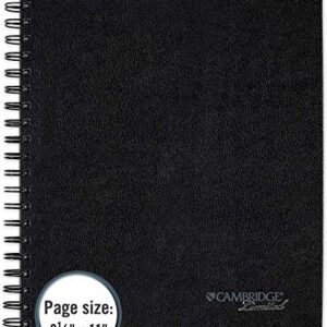 Cambridge Limited Business Notebook, 8-1/2 inches X 11 inches, Hard Cover, Wirebound, Black (06100)