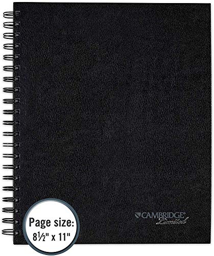 Cambridge Limited Business Notebook, 8-1/2 inches X 11 inches, Hard Cover, Wirebound, Black (06100)