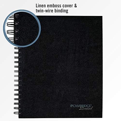 Cambridge Limited Business Notebook, 8-1/2 inches X 11 inches, Hard Cover, Wirebound, Black (06100)