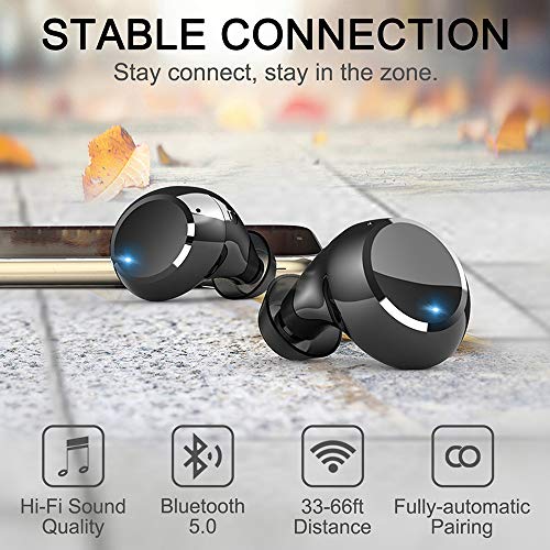 Wireless Earbud, Bluetooth Headphones Light Weight Deep Bass Ear Buds, Bluetooth Earbud Noise Cancelling with Mini Wireless Charging Case, IP7 Waterproof, 30H Playtime In-Ear Earphones for Sports Work