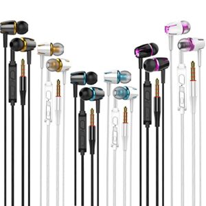 cianyyee 6pack earbuds headphones wired with microphone，in-ear earbuds,noise isolating,powerful heavy bass, earphones compatible with iphone, ipod, ipad, mp3, laptops, and most 3.5mm jack