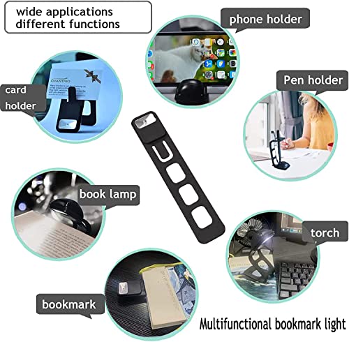 Multifunctional Book Light, GIANTRIO Flexible LED Bookmark Light for Reading in Bed, Book Light, Phone Stand, Bookmark, Pen Holder.Unique Gift for Readers & Kids, Black