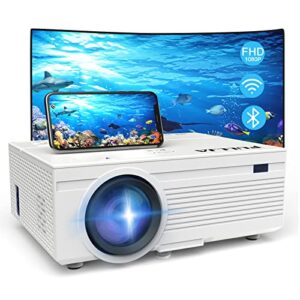wifi mini projector with bluetooth – 2022 upgraded 1080p hd portable outdoor movie projector, 8500l led home theater video projector compatible with tv stick hdmi usb vga, ps4, laptop, smartphone