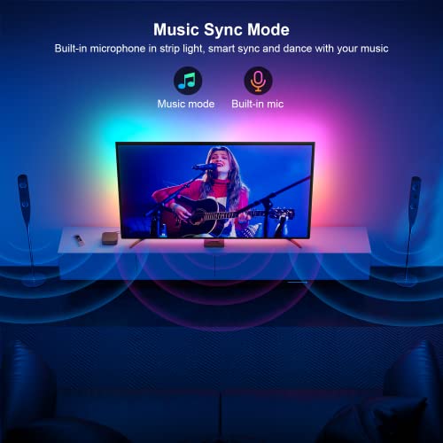 Dekala TV LED Backlight Kit with HDMI 2.0 Sync Box, Immersive TV Lights Behind for 65,60,55 in TV, Sync with Music and TV Screen, Smart Voice/App Control, Work with TV Box, Xbox, Playstation